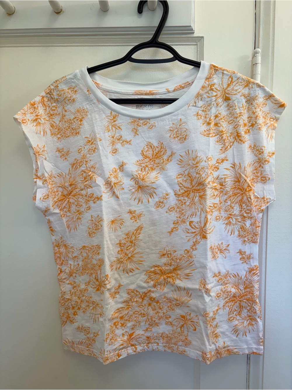 Ricki's White Tee with Orange Floral Print
